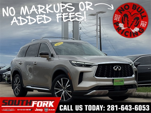 Used 2022 INFINITI QX60 SENSORY with VIN 5N1DL1GRXNC342348 for sale in Manvel, TX