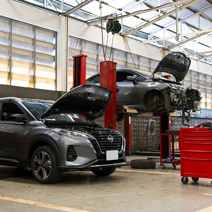 Cars in Collision Center