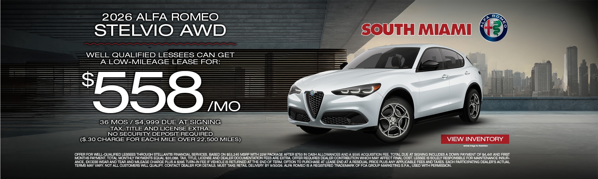2026 Alfa Romeo Stelvio AWD $558