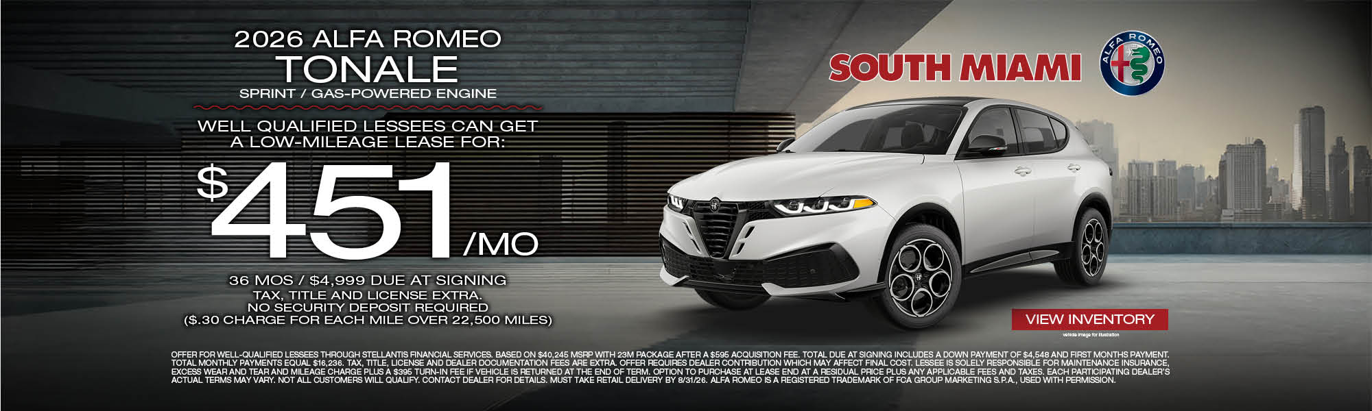 2026 Alfa Romeo Tonale $451