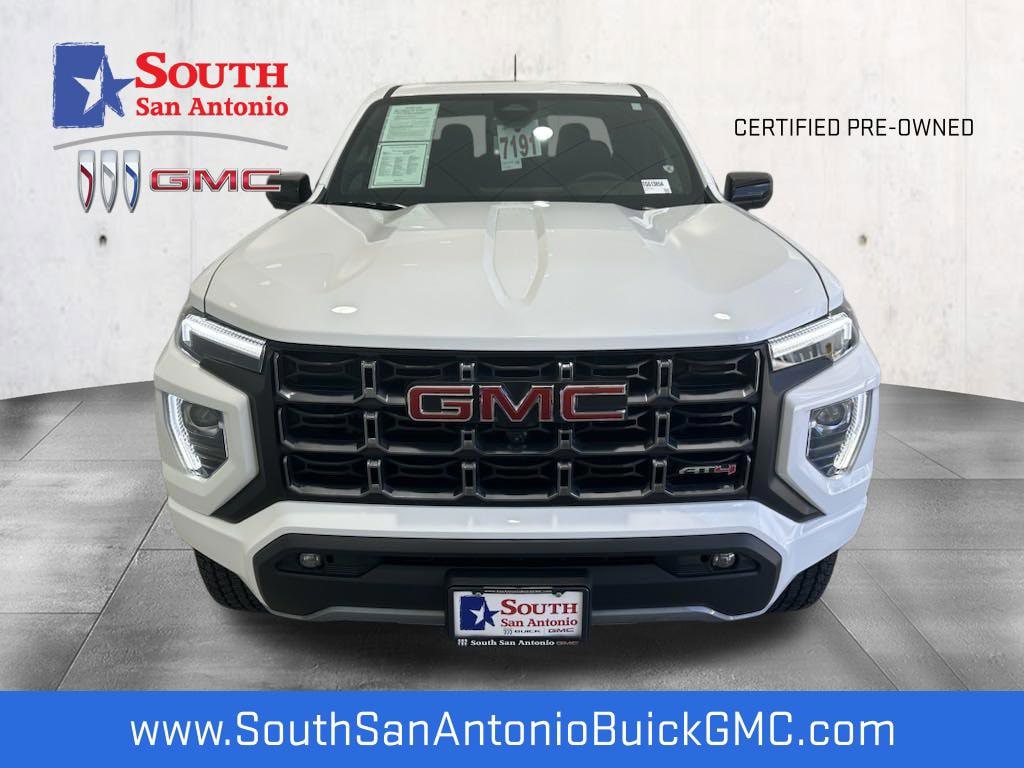 Certified 2023 GMC Canyon AT4 with VIN 1GTP6DEK0P1268081 for sale in San Antonio, TX