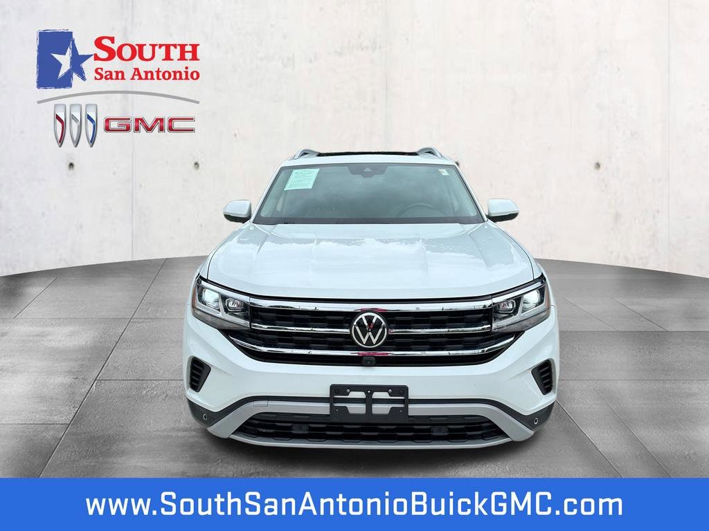 Used 2021 Volkswagen Atlas SEL Premium with VIN 1V2TR2CA6MC529118 for sale in San Antonio, TX