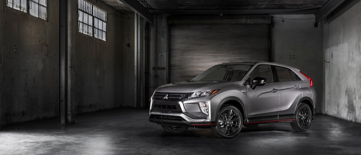 Grey 2020 Mitsubishi Eclipse Cross parked in a garage