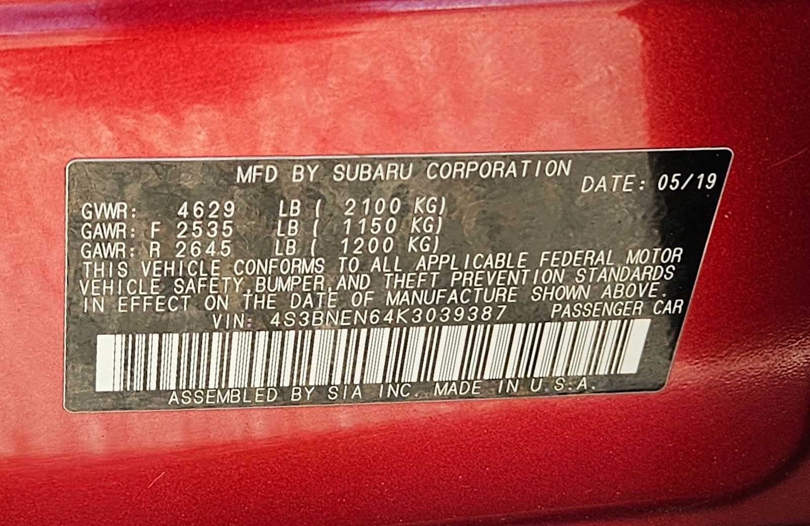 Thumbnail: 2019 Subaru Legacy - 26