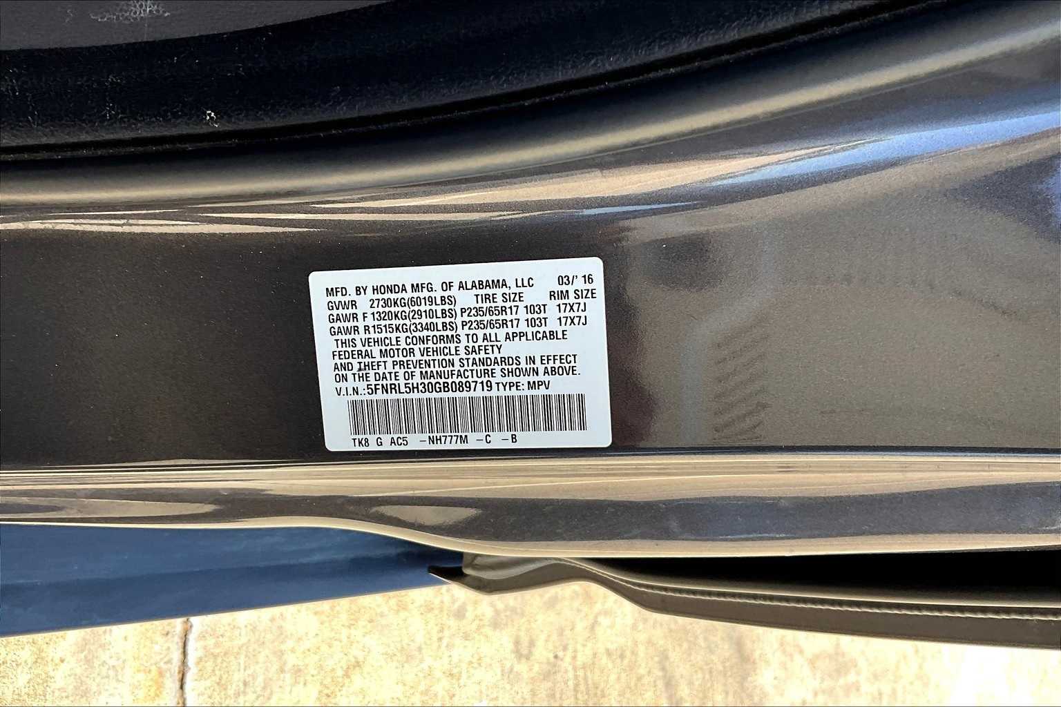 Thumbnail: 2016 Honda Odyssey - 34