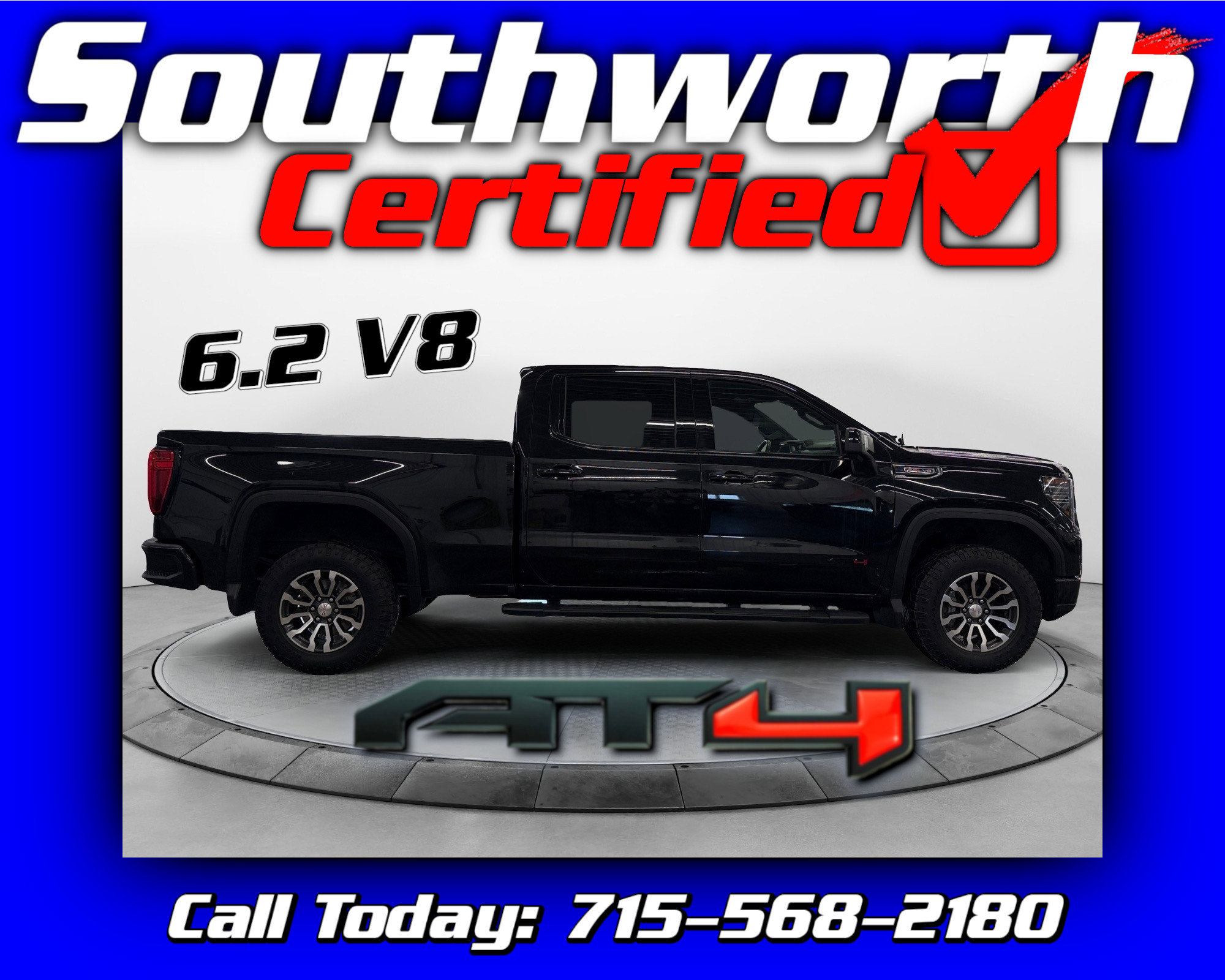 Onyx Black 2023 GMC Sierra 1500 AT4 Crew Cab 4WD Pickup Truck Four-Wheel Drive Automatic
