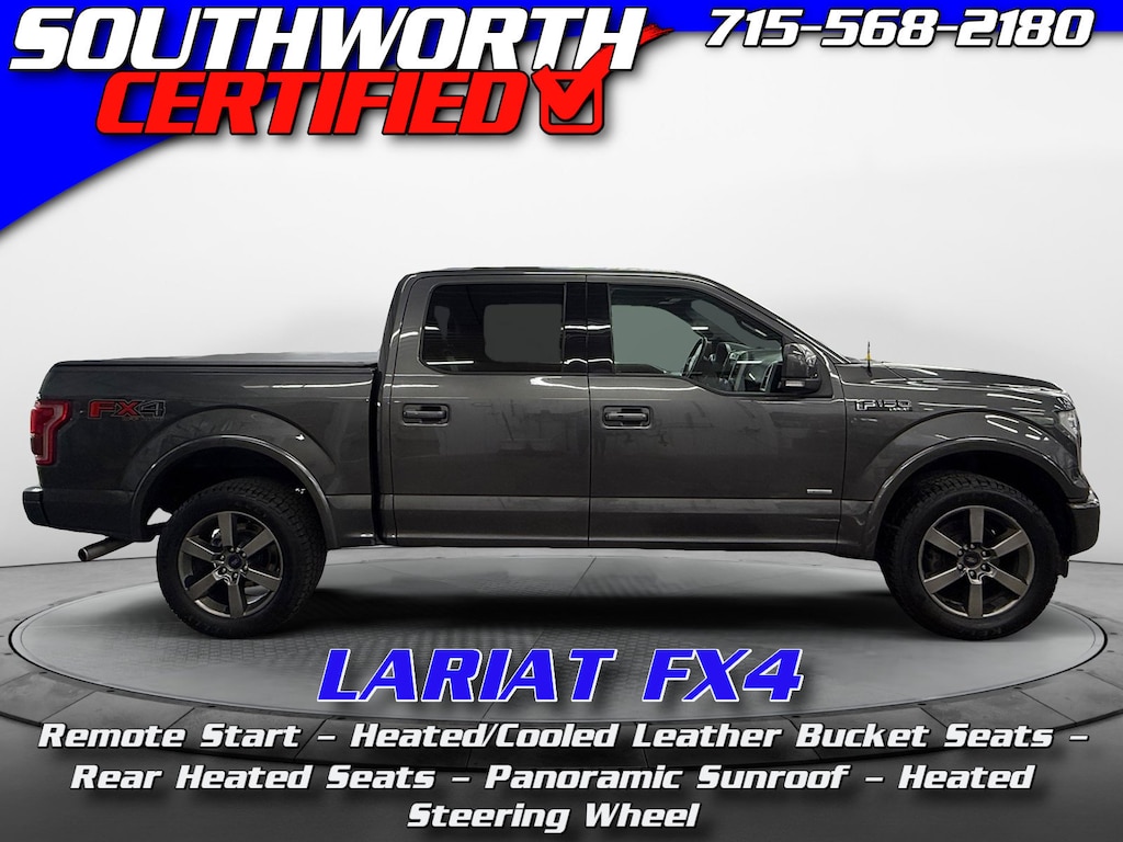 Used 2017 Ford F-150 Lariat 4WD SuperCrew 5.5 Box Truck SuperCrew Cab