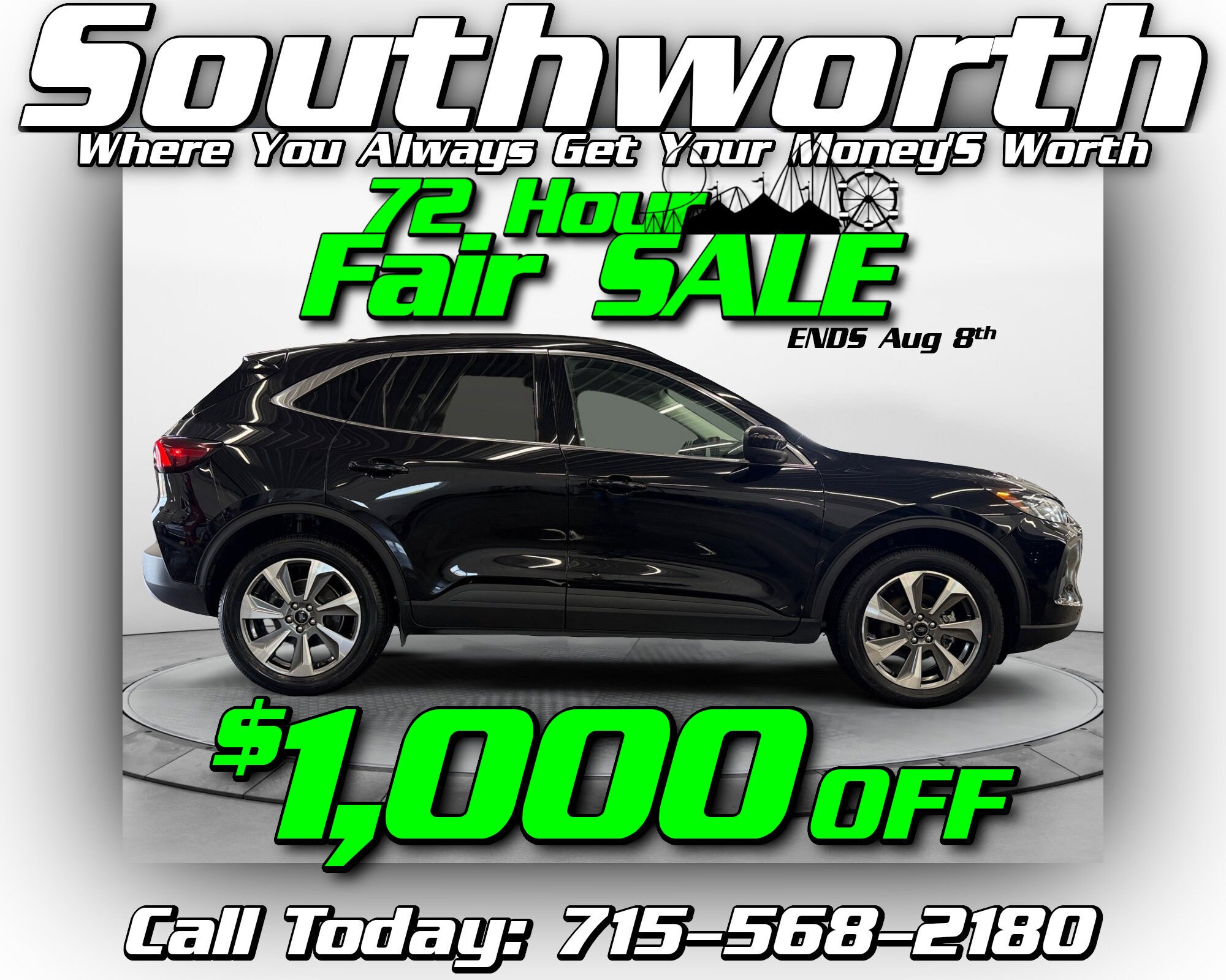 Agate Black Metallic 2024 Ford Escape SUV / Crossover All-Wheel Drive Continuously Variable Transmission