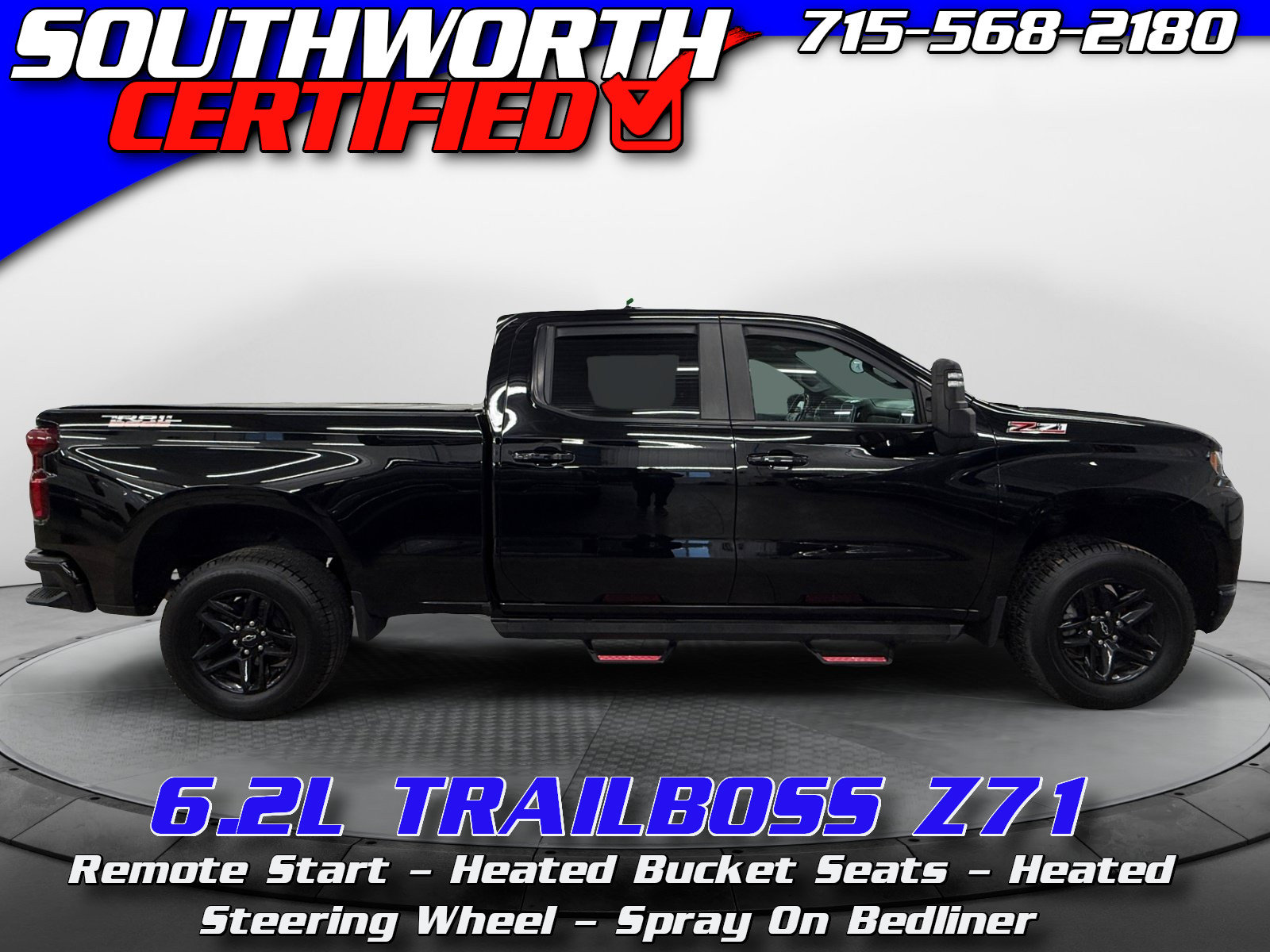 Black 2021 Chevrolet Silverado 1500 Pickup Truck Four-Wheel Drive Automatic