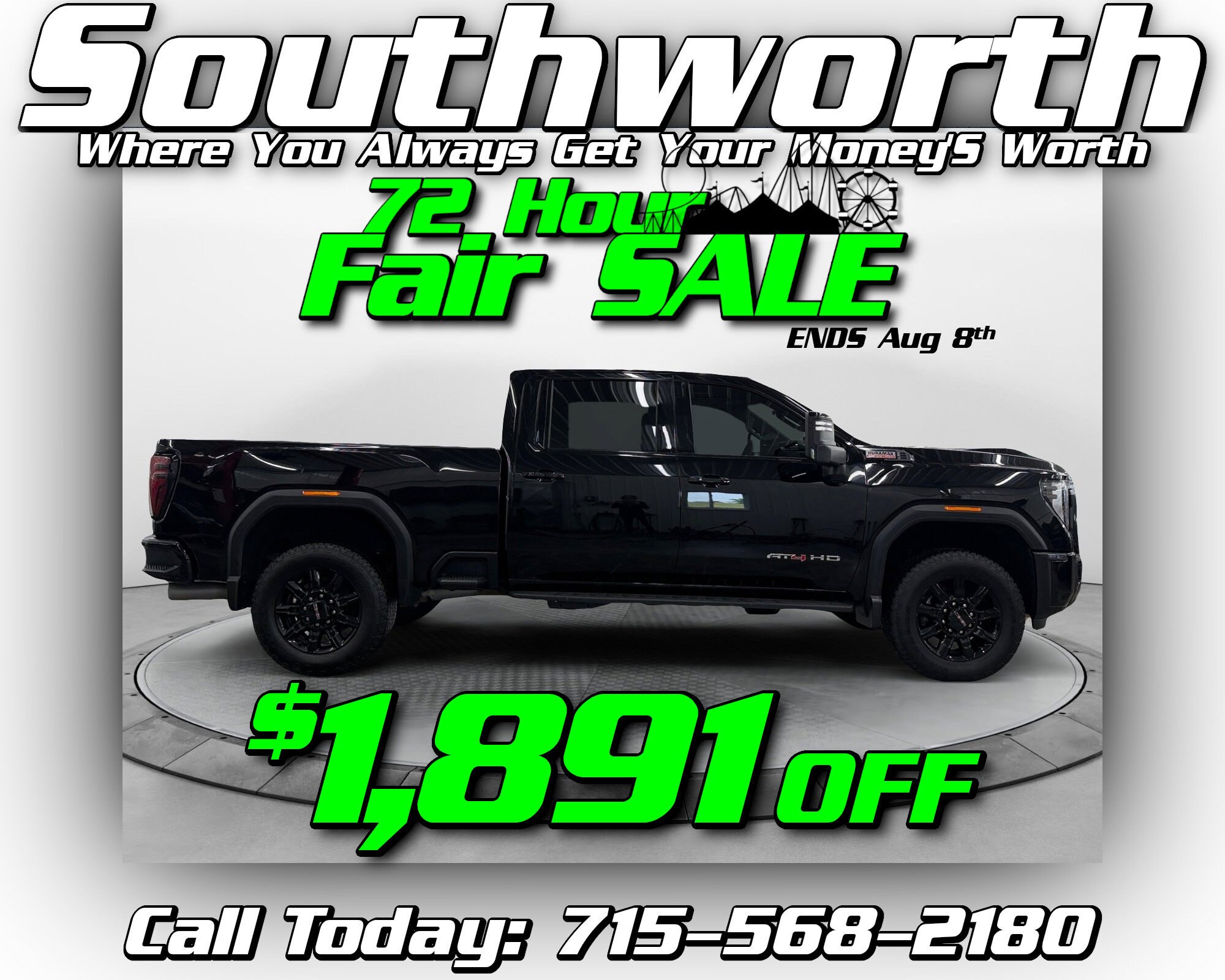 Onyx Black 2026 GMC Sierra 2500HD Pickup Truck Four-Wheel Drive Automatic