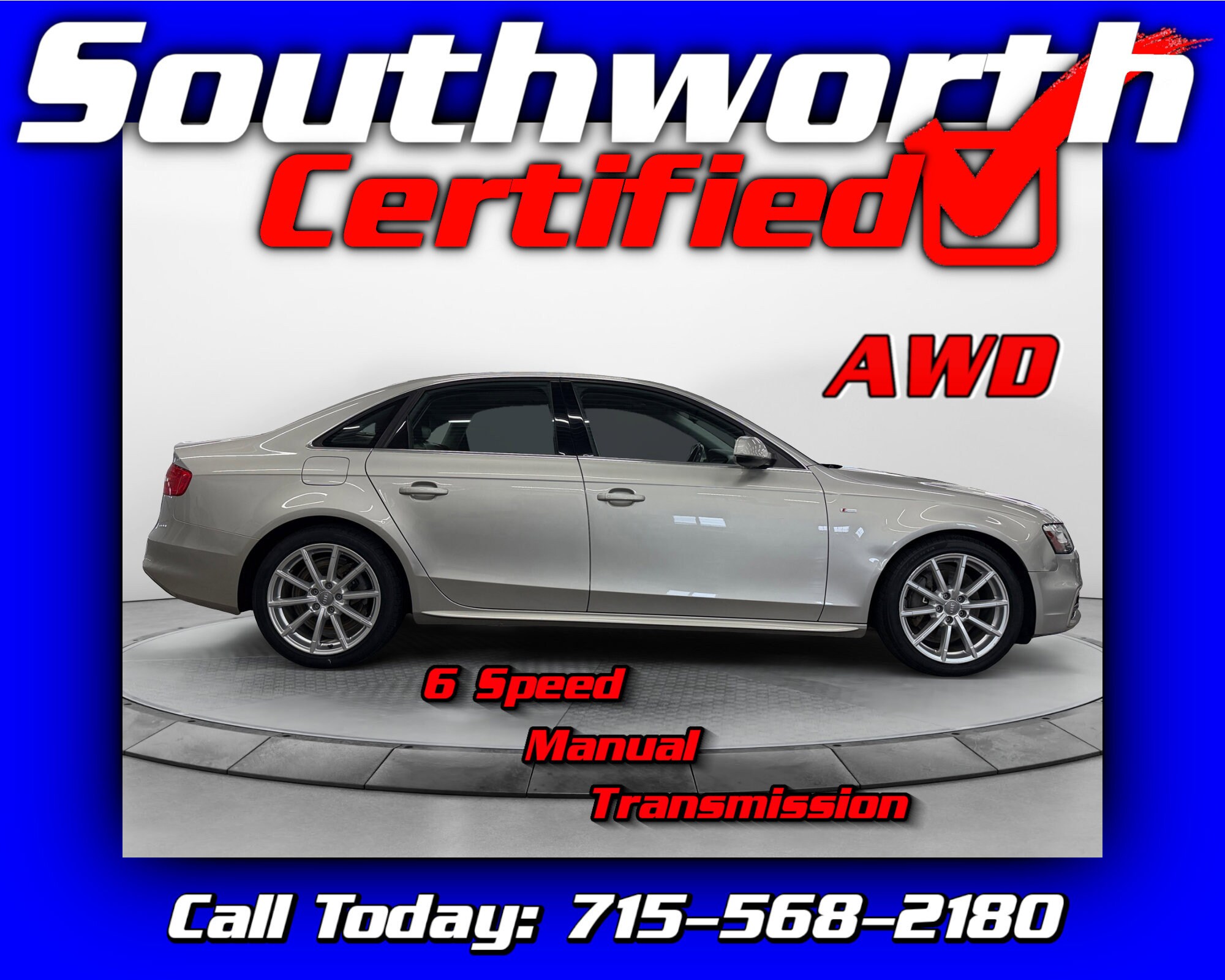 Gold 2014 Audi A4 2.0T quattro Premium Plus AWD Sedan All-Wheel Drive Manual