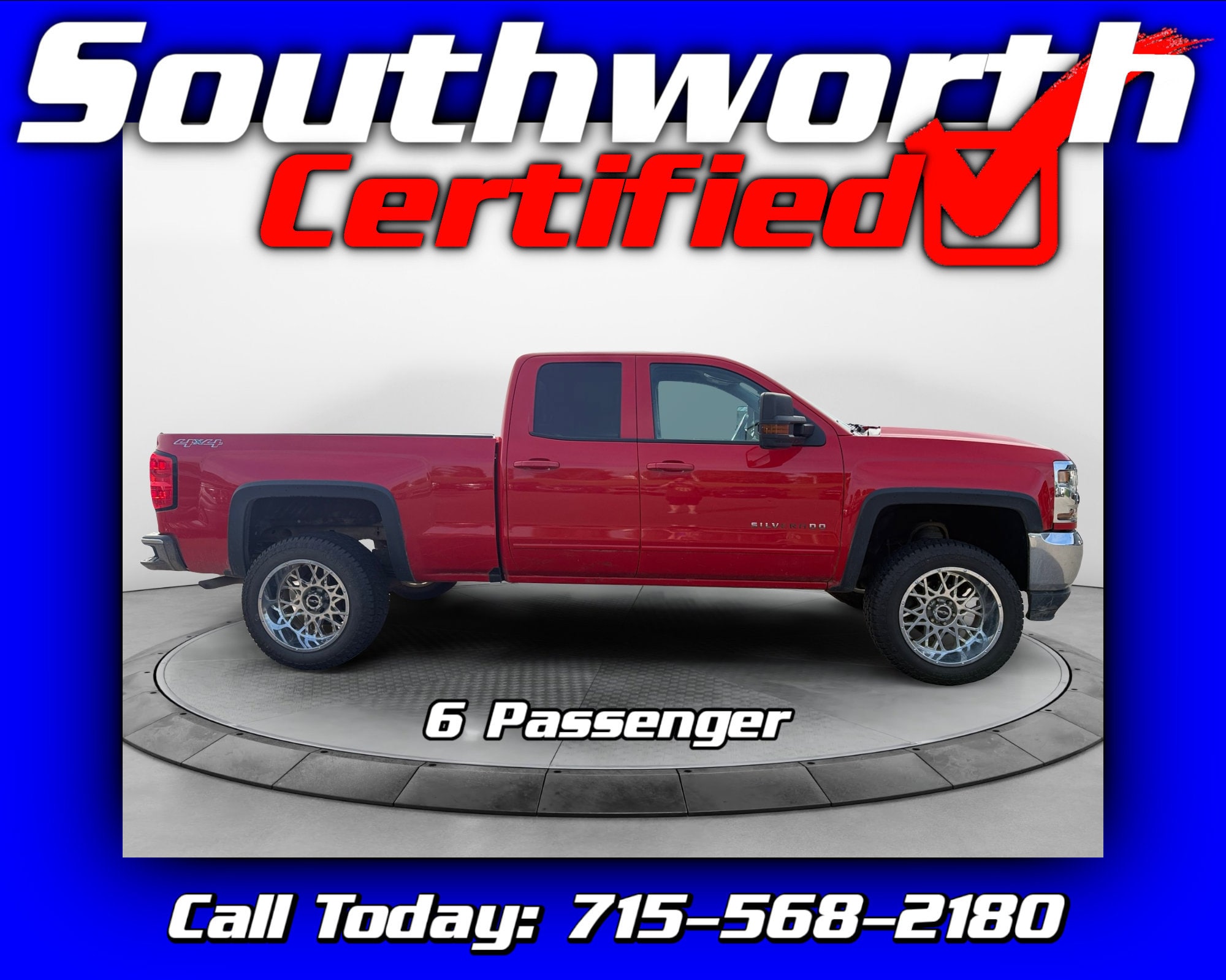 Red Hot 2016 Chevrolet Silverado 1500 Pickup Truck Four-Wheel Drive Automatic