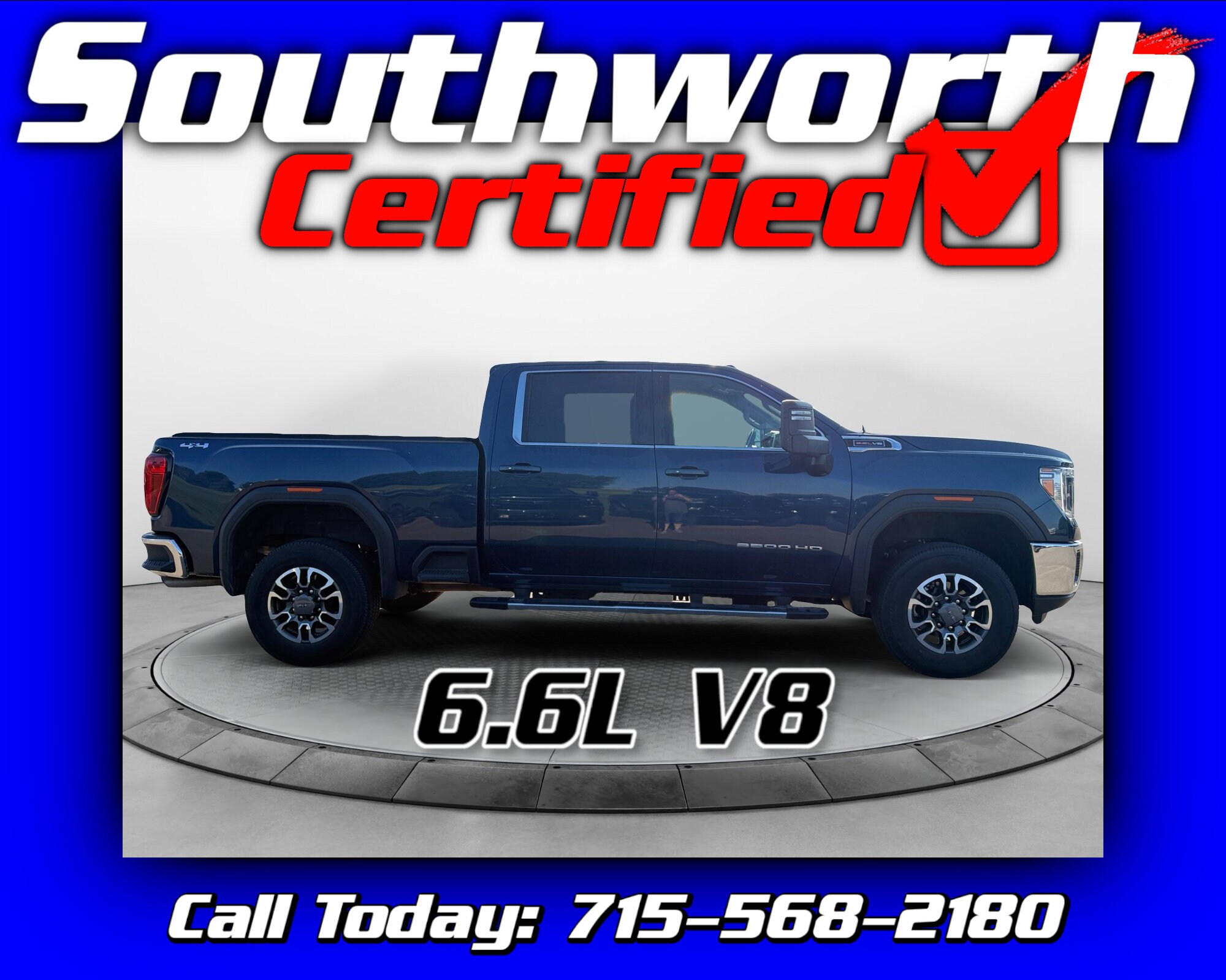 Pacific Blue Metallic 2023 GMC Sierra 2500HD Pickup Truck Four-Wheel Drive Automatic