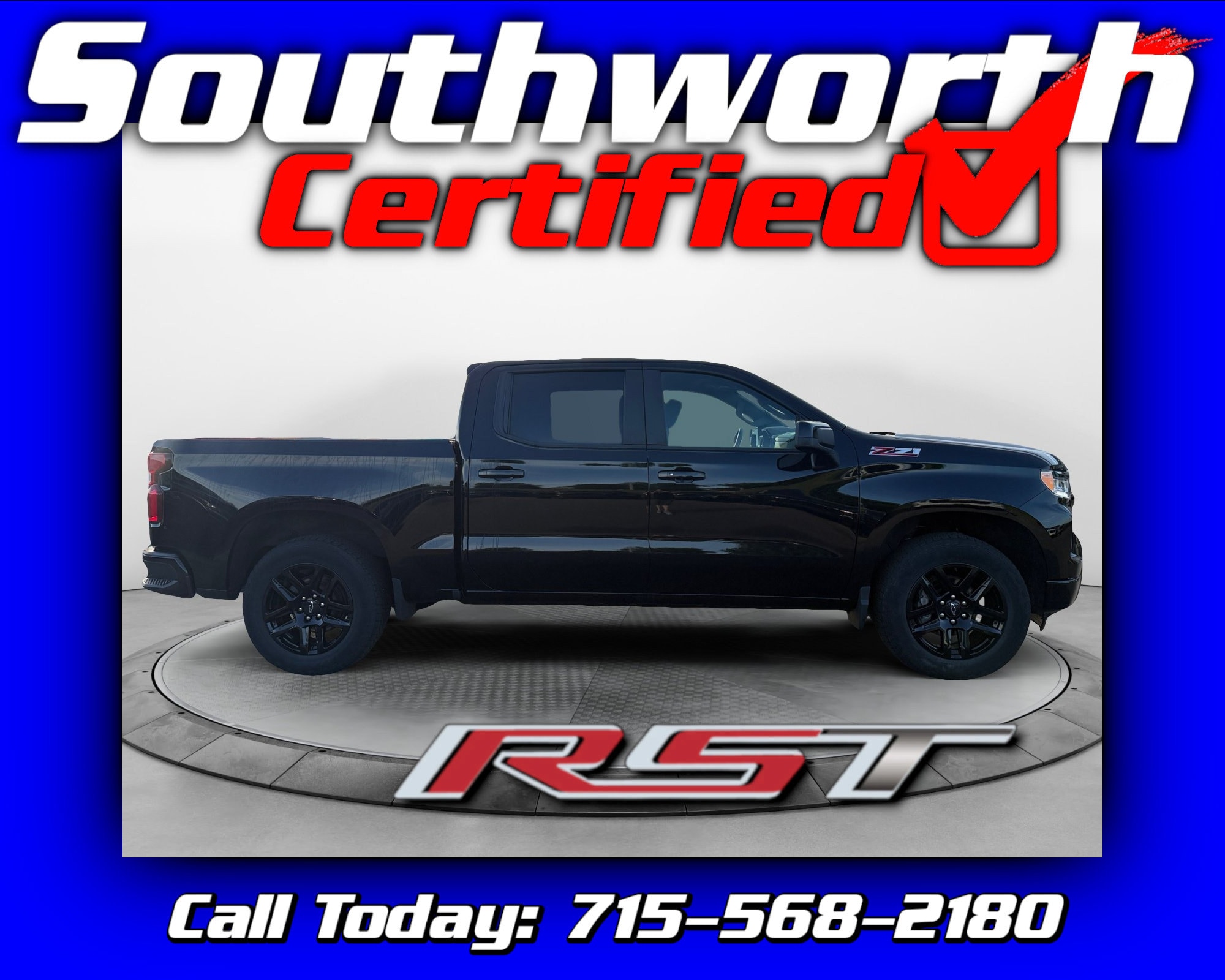 Black 2024 Chevrolet Silverado 1500 Pickup Truck Four-Wheel Drive Automatic