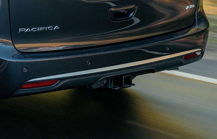 Close-up of Pacifica minivan tow receiver hitch