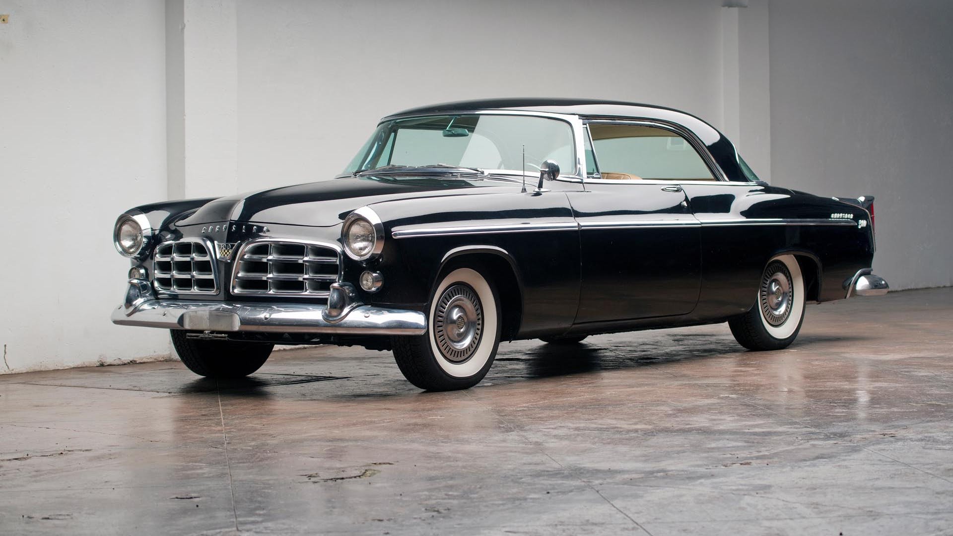 1955 Chrysler 300 in Black front 3/4 View