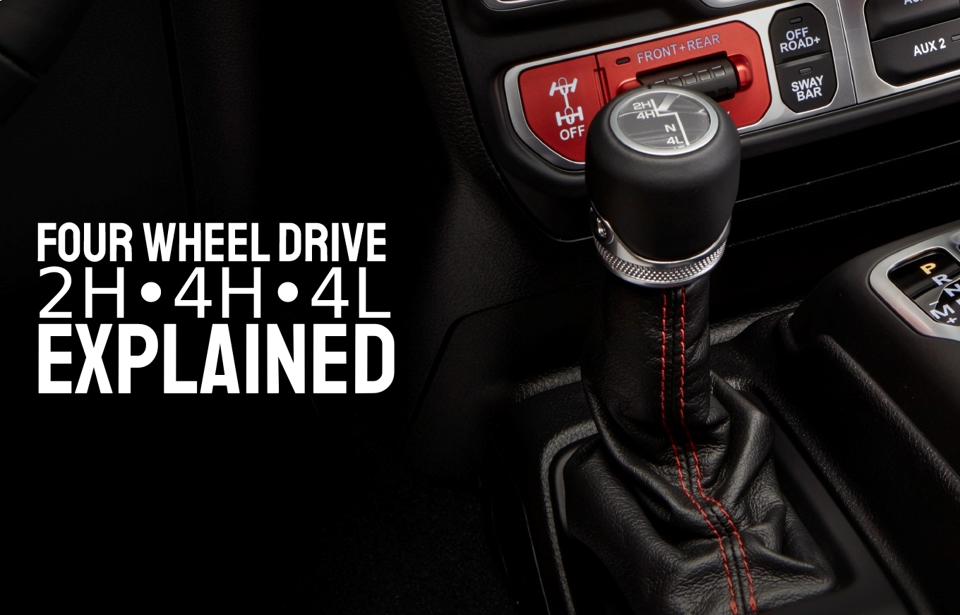 Four Wheel Drive Explained, Close up of Jeep 4WD shifter