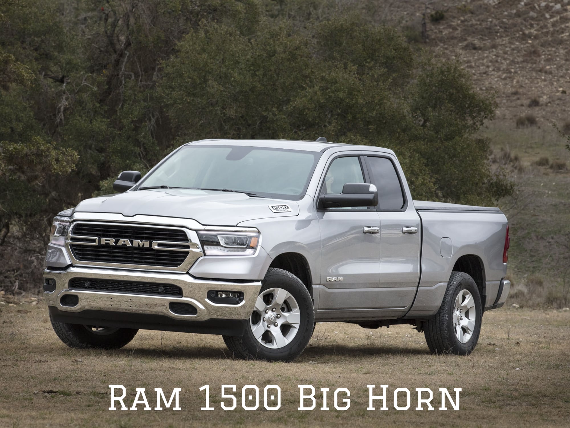 Front 3/4 view of Silver Ram 1500 Big Horn