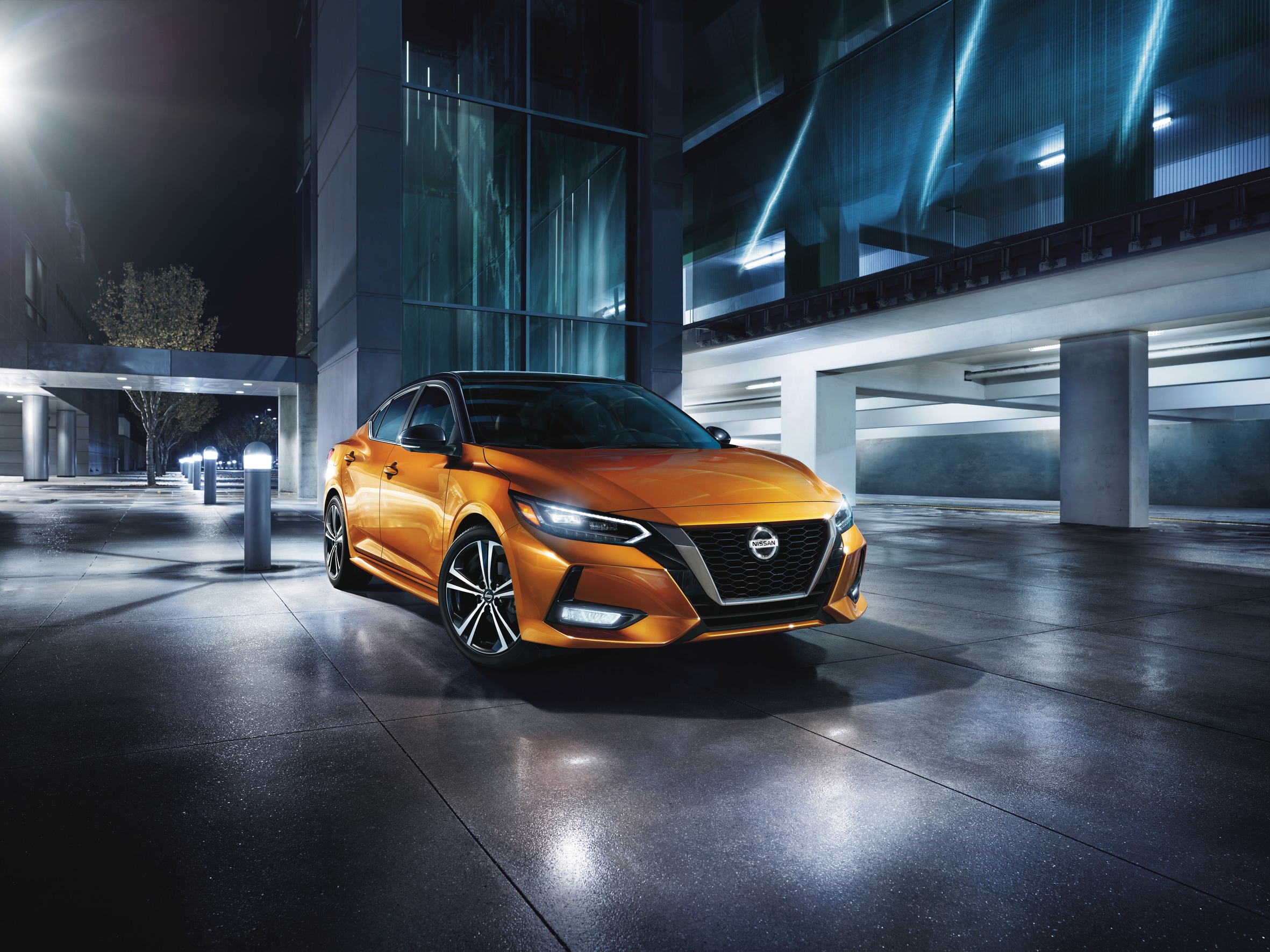 3/4 View 2021 Nissan Sentra Monarch Orange and Black