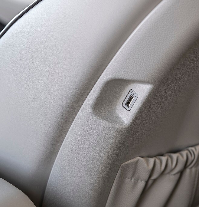 Close-Up of built-in seat USB port