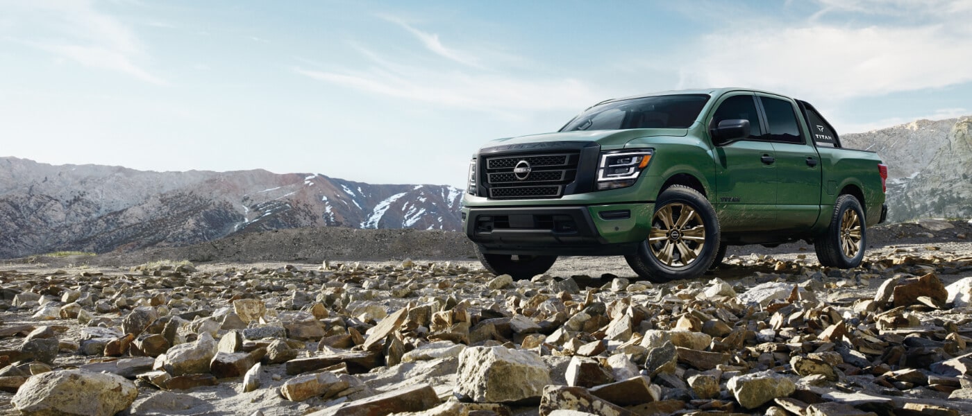 2024 Nissan TITAN Exterior Parked By Mountains