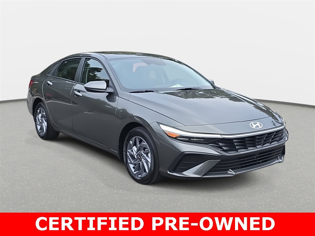 Certified 2025 Hyundai Elantra Hybrid Blue Sedan