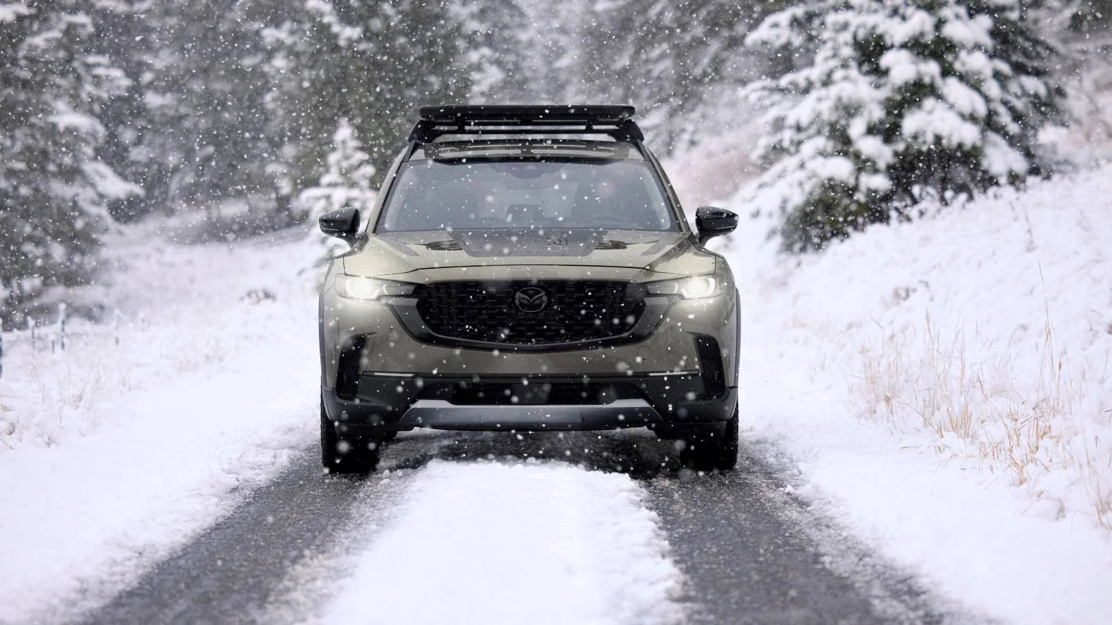 2026 Mazda CX-50 i-Activ AWD on icy winter terrain near Goldsboro NC