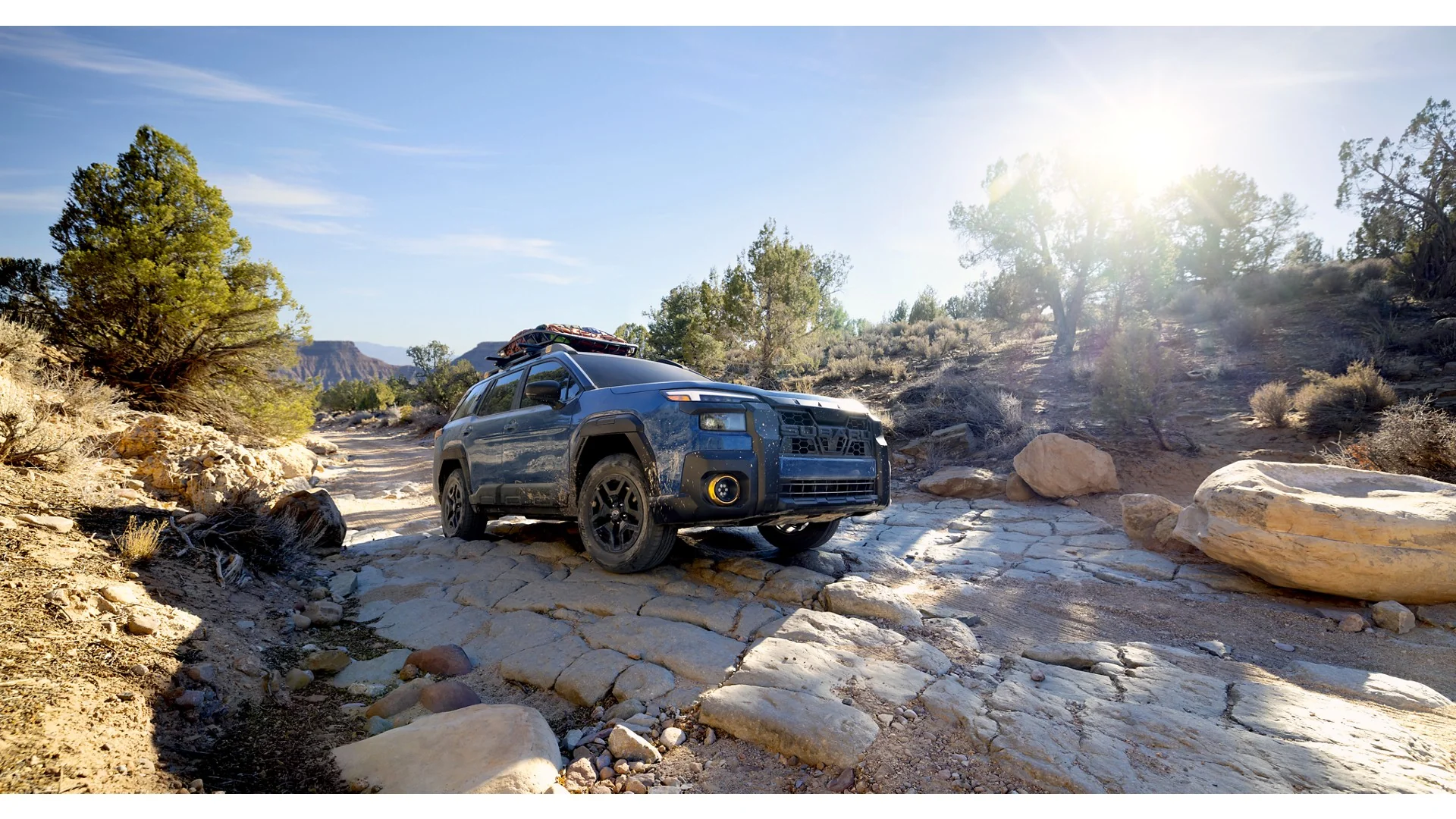 2026 Subaru Outback Wilderness in Geyser Blue with accessory equipment