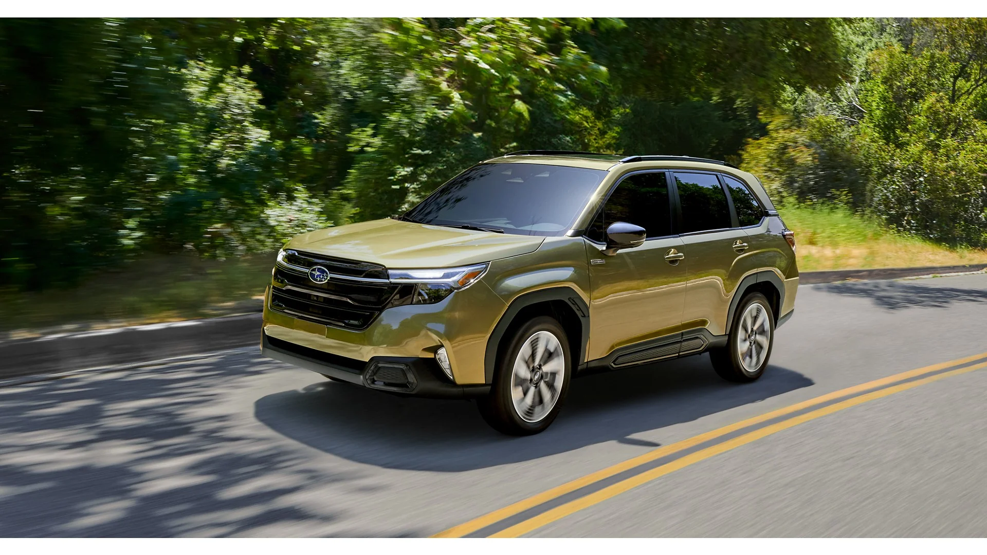 2026 Subaru Forester Touring Hybrid in Autumn Green Metallic on the Crystal Coast, NC