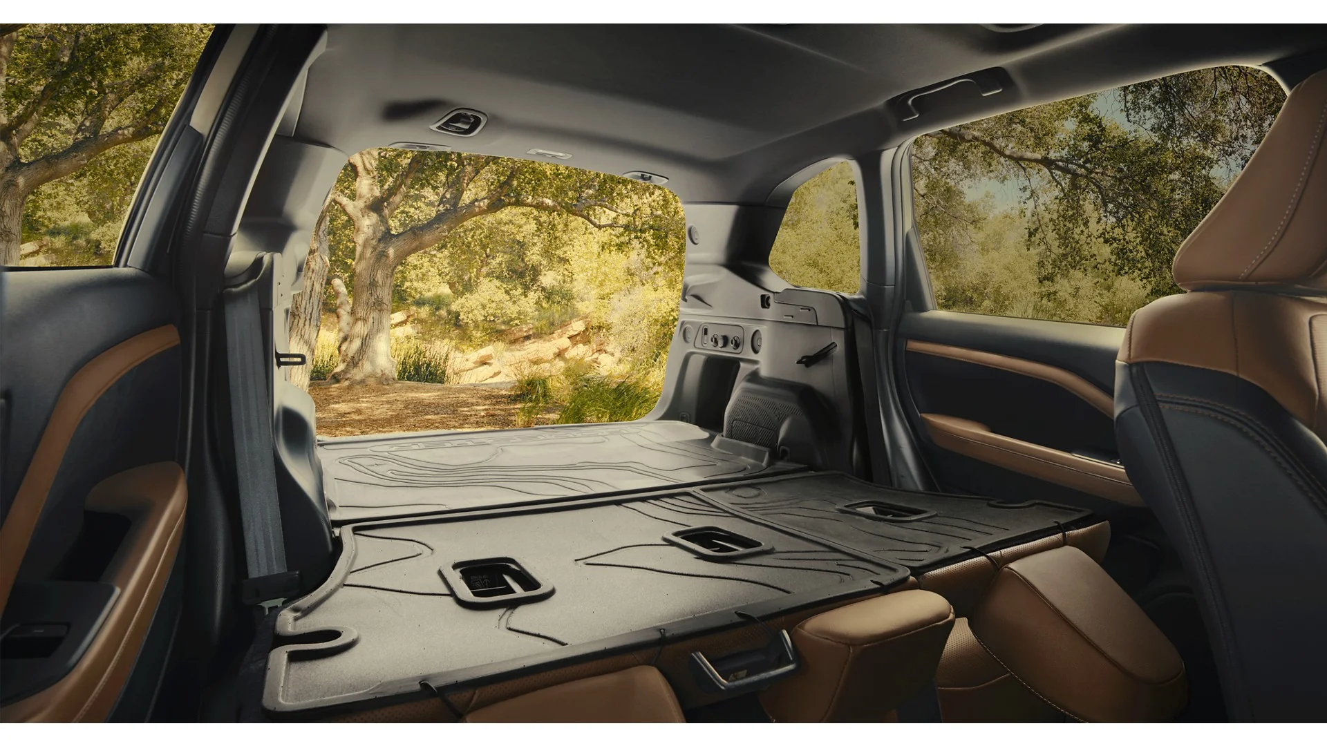 2026 Subaru Forester cargo area with rear seats down — 74.4 cubic feet for gear