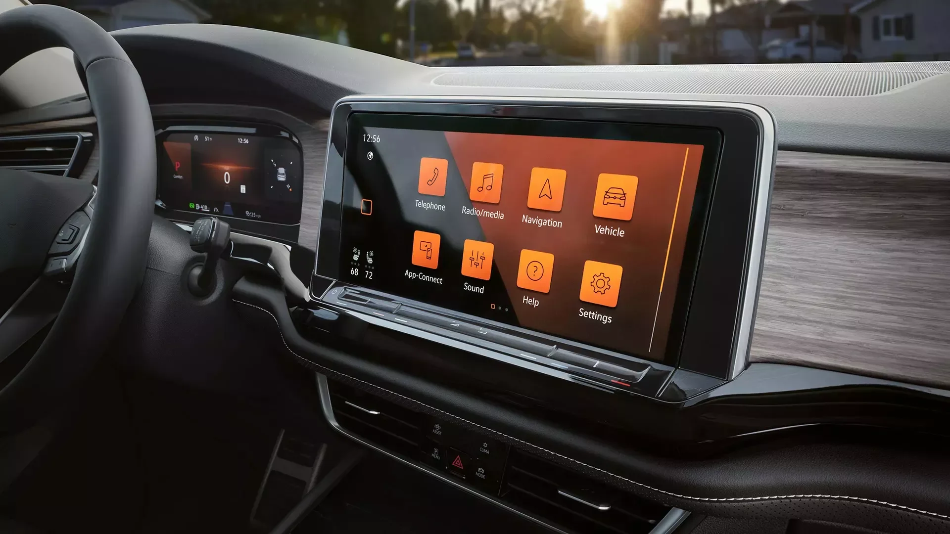 2026 Volkswagen Atlas interior, 12-inch touchscreen display