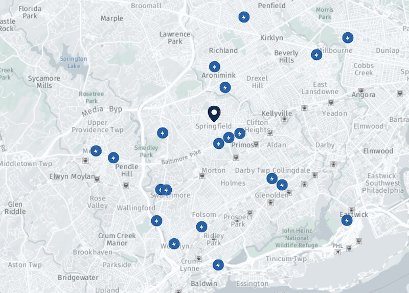 Public Ford EV Charging Stations Near Me Springfield PA