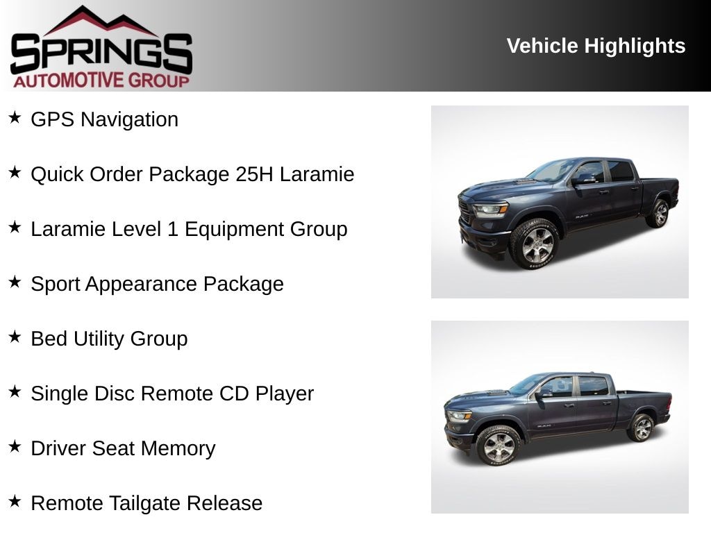Used 2019 Ram 1500 Laramie Truck Crew Cab
