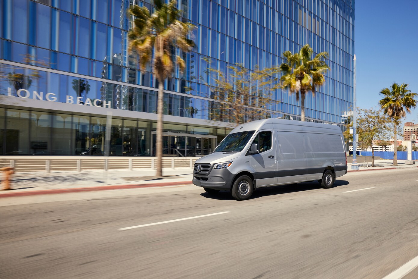 eSprinter driving through town