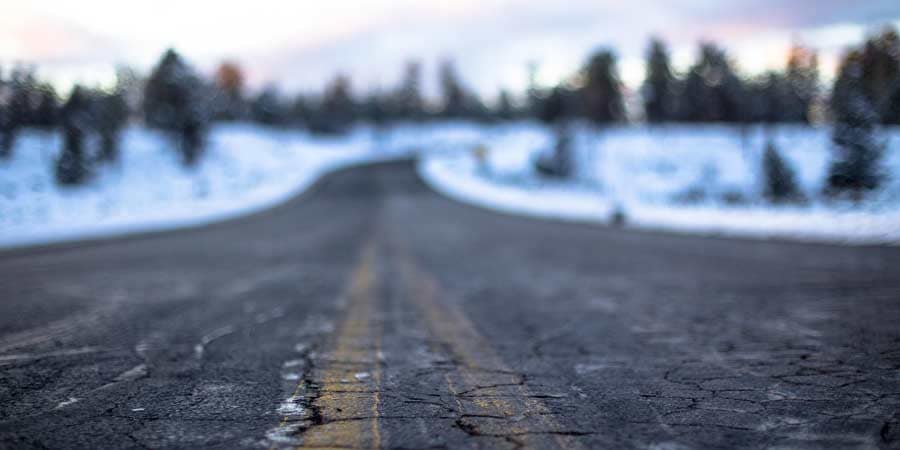 cracked winter road