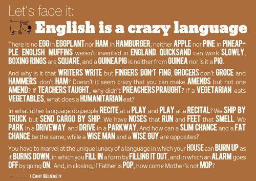A list of apparent contradictions in English