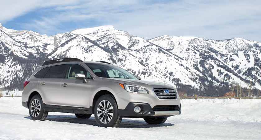 Outback at the snowy foot of a mountain