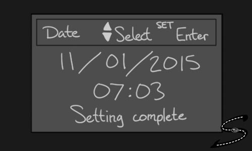 Dash display during clocksetting