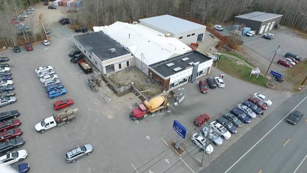 Aerial view of the construction