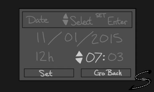 Dash display during clocksetting