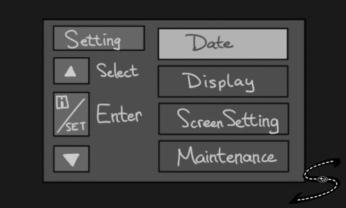 Dash display during clocksetting