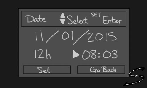 Dash display during clocksetting