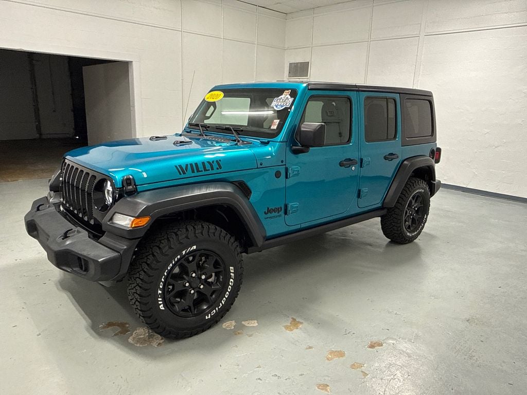 Used 2020 Jeep Wrangler Willys 4x4 3.6L 1 Owner Sport Utility