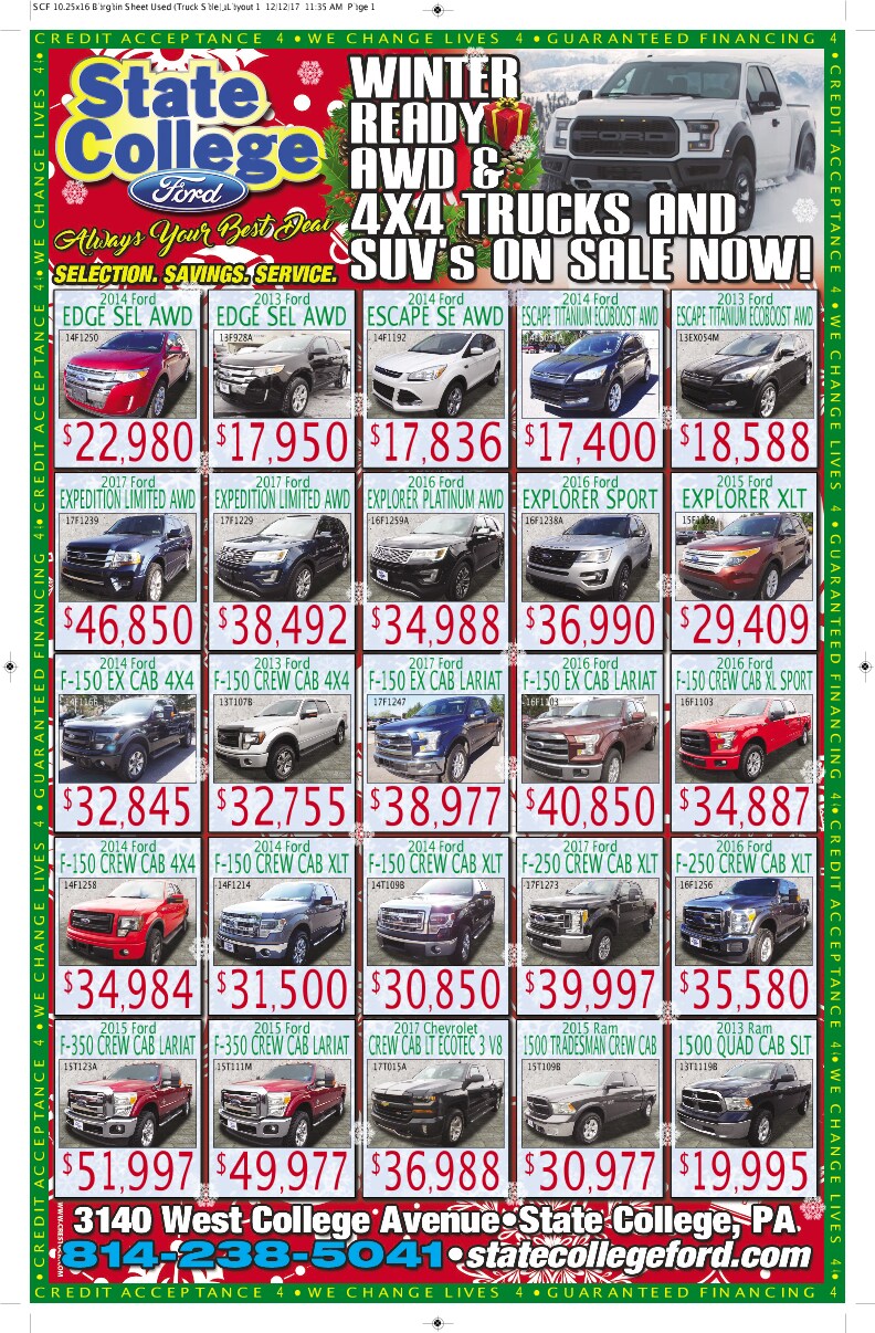 state college ford new ford dealership in state college pa 16801 bargain sheet state college