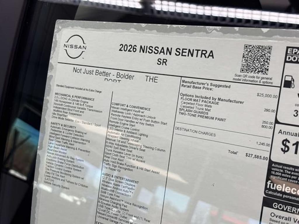 New 2026 Nissan Sentra SR Sedan