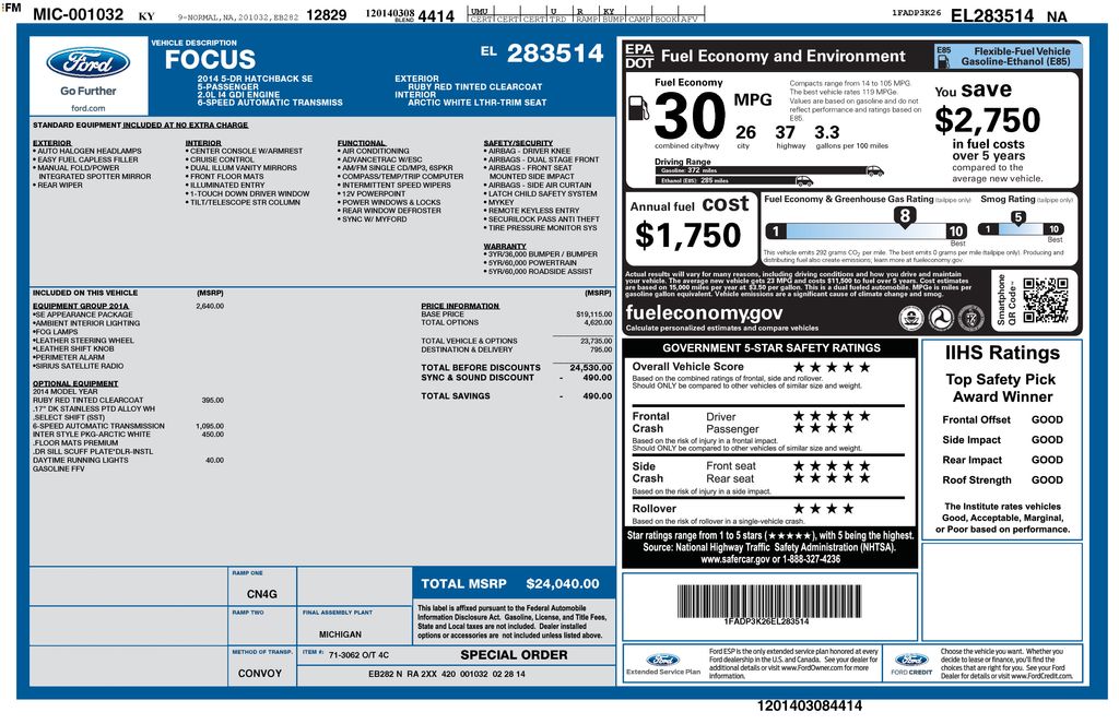 2014 Ford Focus 5 Door Hatch SE's photo