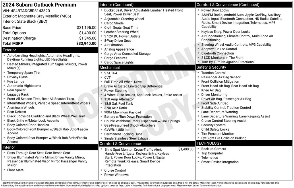 2024 Subaru Outback Premium's photo