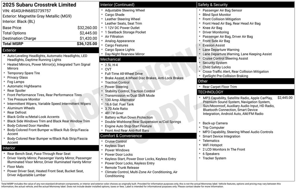 Certified 2025 Subaru Crosstrek Limited SUV