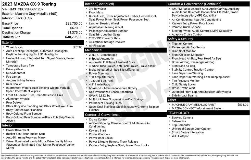 2023 Mazda CX-9 Touring AWD's photo