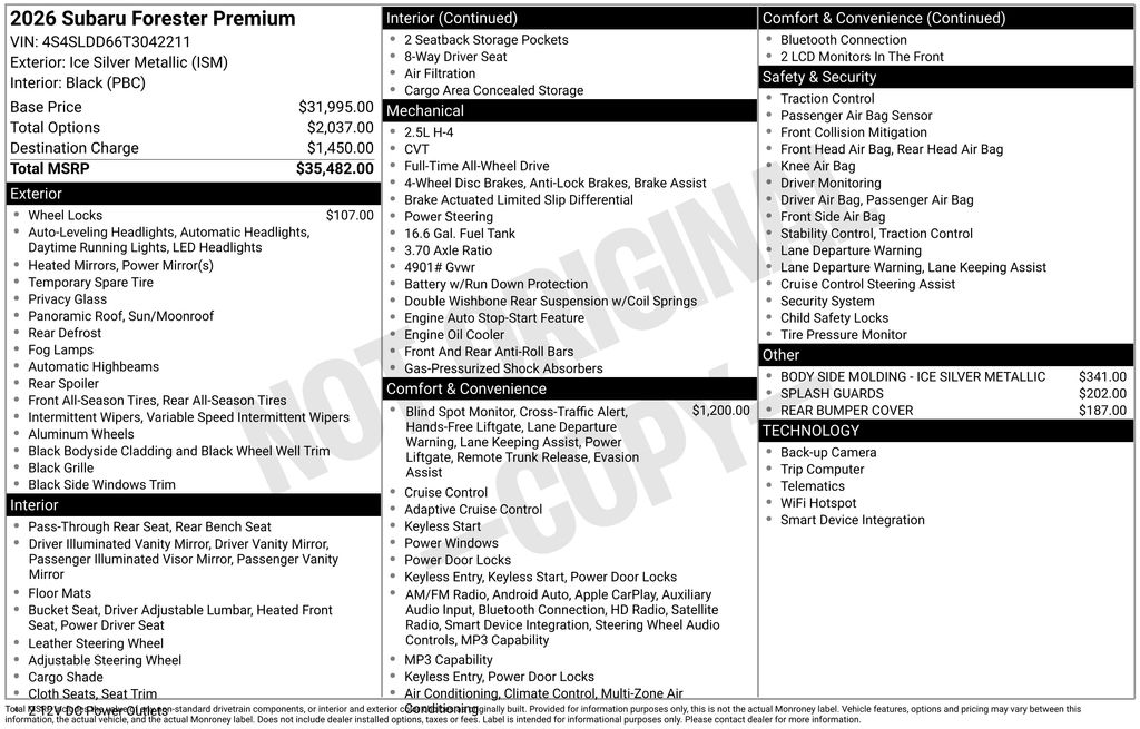 2026 Subaru Forester Premium's photo